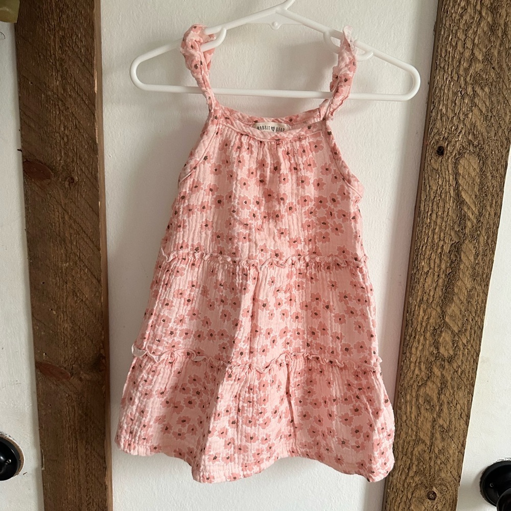 Rabbit Bear Organic Cotton Boho Floral Dress 24m Baby Toddler Girl EUC